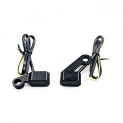 MCS Fastline, Below Bar Led Turn Signal Set. Black, Smoke Lens