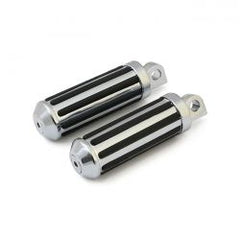 MCS Rail Foot Pegs Small Diameter. Chrome W/Rubber Inlays