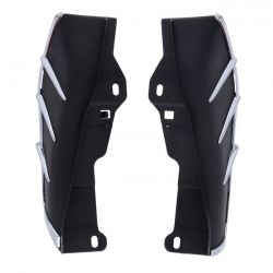 MCS Seat Heat Deflector Set. Black With Chrome Trim