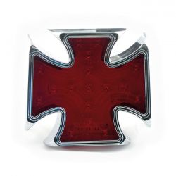 MCS Maltese Cross Billet Led Taillight. Red Lens