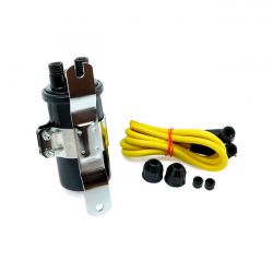 MCS Round Custom Ignition Coil Kit, 6V. Black