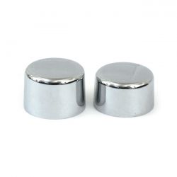 MCS Front Axle Nut Cap Kit. Chrome