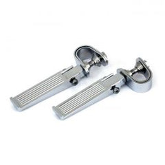 MCS Ribbed Foot Peg Set. Clamp-On. Chrome
