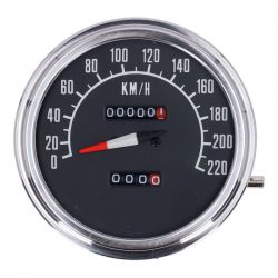 MCS FL Speedometer, 74-84 Face, Black. 1:1 Kmh