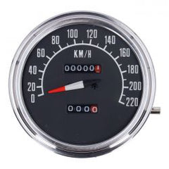 MCS FL Speedometer, 74-84 Face, Black. 1:1 Kmh