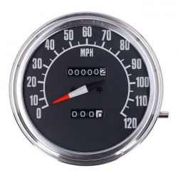 MCS FL Speedometer, 74-84 Face, Black. 2:1 Mph