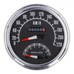 MCS FL Speedo/Tachometer, 73-84 Face, Black. 2:1 Kmh