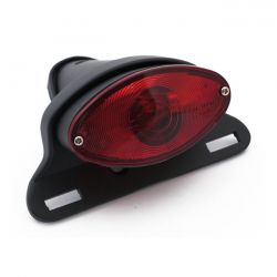 MCS Cateye Taillight. Die-Cast Housing W/Bracket. Black