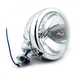 MCS FL Style Spotlamp, 4-1/2". Chrome, Ribbed/Clear Lens