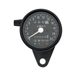 MCS Led Mini Speedo 2:1 Kmh. Black With Black Face Plate