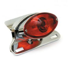 MCS Cateye Taillight. Die-Cast Housing W/Bracket. Chrome