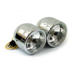 MCS Dual 4" H4 Headlamp Assembly. Chrome