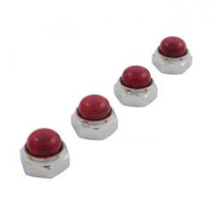MCS Rocker Shaft End Nut Set, Red Plastic Inserts