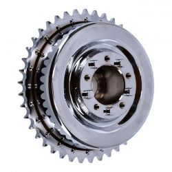 MCS 45" Flathead Rear Brake Drum & Sprocket. Chrome