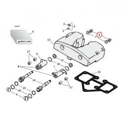 MCS Rocker Shaft End Nut Set, Black Plastic Inserts