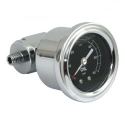 MCS Oil Pressure Gauge Kit Rocker Box, 0-60 PSI. Chrome