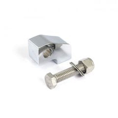 MCS Custom Headlamp Mount Block. Angled. Chrome