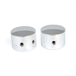 MCS Front Axle Nut Cap Kit. Chrome