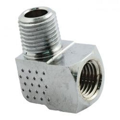 MCS Adapter Oil Line Fitting, 90 Degrees. 1/4" Npt. Chrome