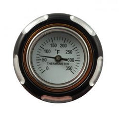 MCS Billet Oil Cooler, With Temperature Gauge. Black