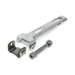 MCS Universal Solo Seat Hinge, Square Mount, Weld-On. Chrome