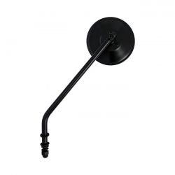 MCS Steel 4" Round Mirror. Black, Long Stem