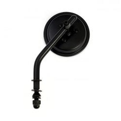 MCS Steel 3" Round Mirror. Black, Short Stem