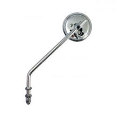 MCS Steel 3" Round Mirror. Chrome, Long Stem