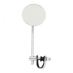 MCS Round Clamp-On Style Steel Mirror, 3" With 6" Stem