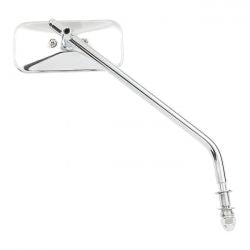 MCS Small Rectangular Mirror. Long Stem, Chrome