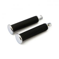MCS OEM Style Foot Peg Set. Chrome End Cap. Extended