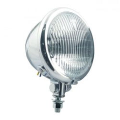 MCS 4-1/2" H3 Bates Style Fog Lamp. Chrome. Ribbed Lens