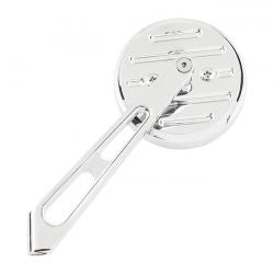 MCS Mini-Round Aluminum Mirror. Chrome, Short Stem, L&R