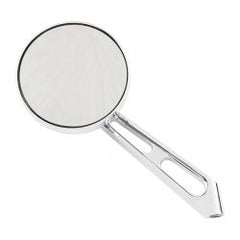 MCS Mini-Round Aluminum Mirror. Chrome, Short Stem, L&R