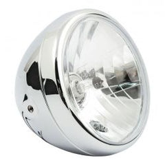MCS Reno 7" H4 Headlamp. No Halo Ring. Chrome