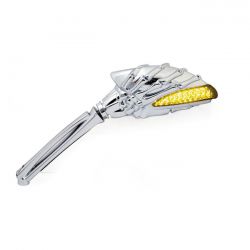 MCS Skeleton Mirror Set With Led Turn Signals. Chrome