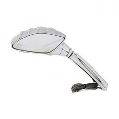 MCS Skeleton Mirror Set With Led Turn Signals. Chrome