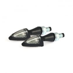 MCS Black Peak, Led Turn Signals. Black. Clear Lens