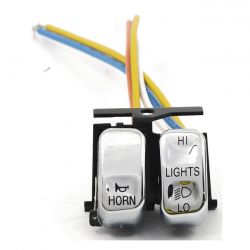 MCS Hi/Low/Horn, Handlebar Switch Set. Chrome