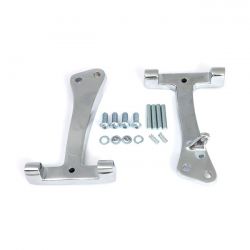 MCS Dyna Passenger Floorboard Mount Brackets. Chrome