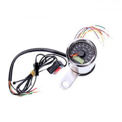 MCS Stoker, Electronic Speedometer 48mm. Chrome, Black Face