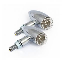 MCS Micro Bullet Led Turn Signals, Chrome