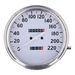 MCS FL Speedometer, 36-40 Face, White. 1:1 Kmh
