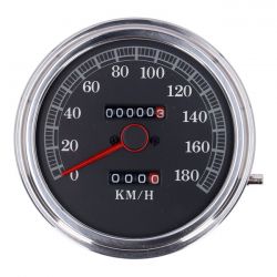 MCS FL Speedometer, 85-Up Face, Black. 2:1 Kmh