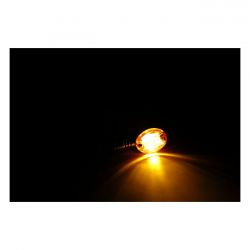 MCS Micro-Flash, Halogen Turn Signal. Chrome. Amber Lens