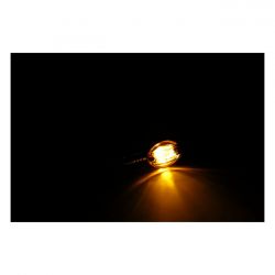 MCS Micro-Flash, Halogen Turn Signal. Chrome. Dark Amber Lens