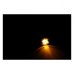 MCS Micro-Flash, Halogen Turn Signal. Black. Dark Amber Lens