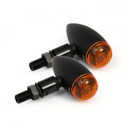 MCS Micro Bullet, 12V Halogen Turn Signals. Black, Plain