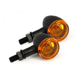 MCS Mini Bullet, Halogen Turn Signals. Black, Grooved