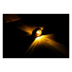MCS Full Size Bulls-Eye, In-Bar Turn Signals. Black. Amber Lens